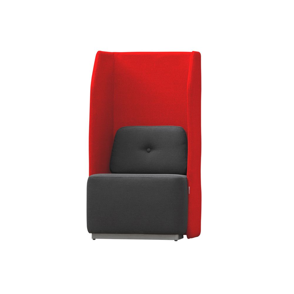 Sofá Soft Seating Individual  Negro/Rojo 73x66x132 cm