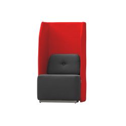 Sofá Soft Seating Individual  Negro/Rojo 73x66x132 cm