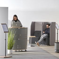 Sofá Soft Seating Individual Negro/Rojo 73x66x132 cm
