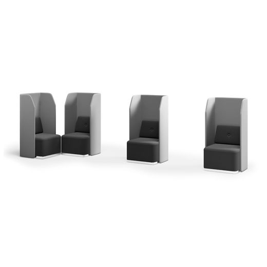 Sofá Soft Seating Individual Negro/Rojo 73x66x132 cm
