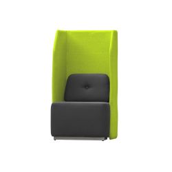 Sofá Soft Seating Individual  Negro/Verde 73x66x132 cm