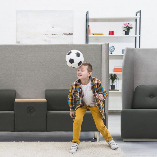 Sofá Soft Seating Individual Negro/Verde 73x66x132 cm