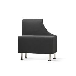 Soft Seating Asiento Izquierdo 73,8x66,77 cm. Sofá Lateral Izquierdo Con Respaldo. Tapizado En Color Negro/Gris. Espuma De Alta Densidad.  Color Negro/Gris.