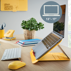 Soporte ordenador portátil ajustable Leitz Ergo Cosy, amarillo