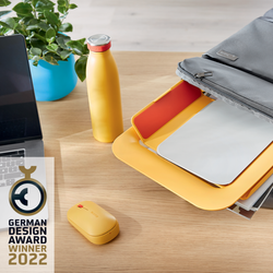 Soporte ordenador portátil ajustable Leitz Ergo Cosy, amarillo