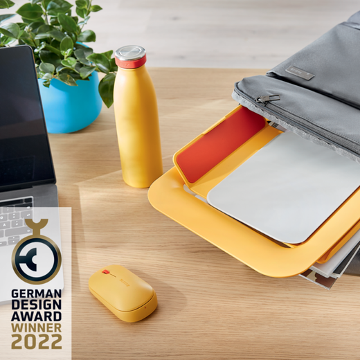 Soporte ordenador portátil ajustable Leitz Ergo Cosy, amarillo