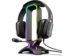Soporte para auriculares the g-lab gaming universal retroiluminado negro