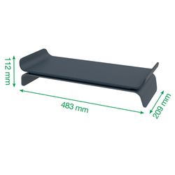 Soporte para monitor ajustable Leitz Ergo, gris oscuro