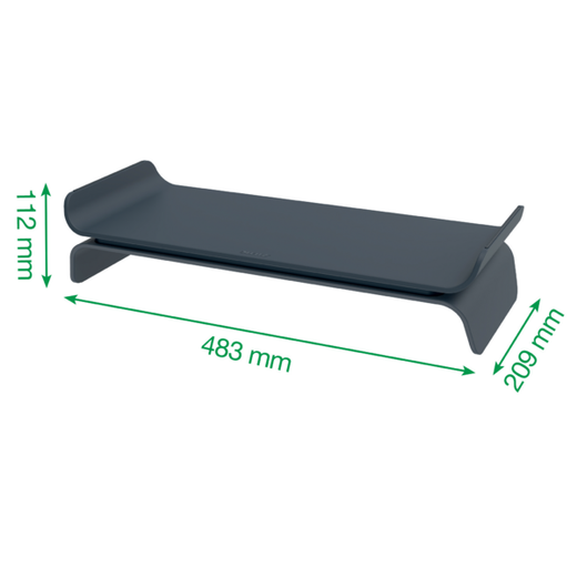 Soporte para monitor ajustable Leitz Ergo, gris oscuro