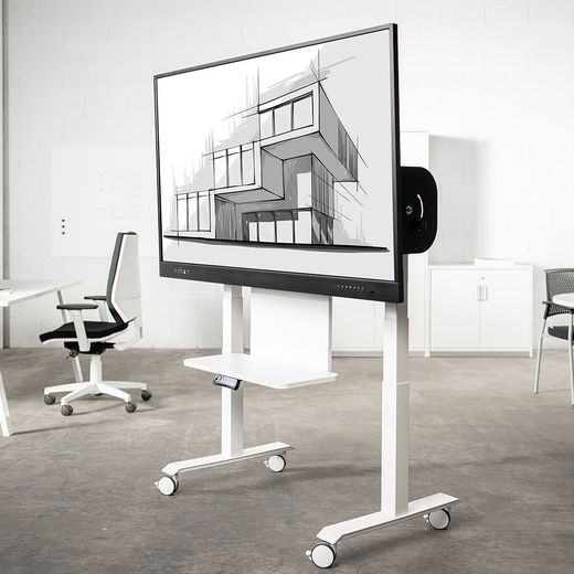 Soporte para monitores interactivos con regulación en altura y abatible