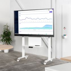 Soporte para monitores interactivos con regulación en altura y abatible