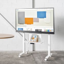 Soporte para monitores interactivos con regulación en altura y abatible