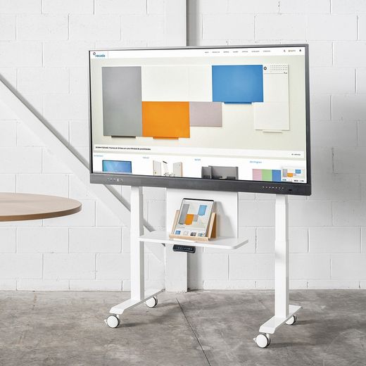 Soporte para monitores interactivos con regulación en altura y abatible