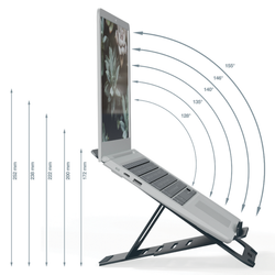 Soporte para portátil plano, de aluminio y ajustable Leitz Ergo