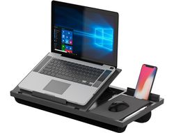 Soporte q-connect ancho para portatil movil raton hasta 17\" ajustable 7 angulos diferentes color negro"