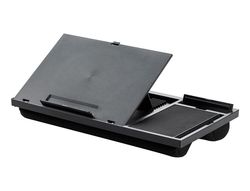 Soporte q-connect ancho para portatil movil raton hasta 17\" ajustable 7 angulos diferentes color negro"