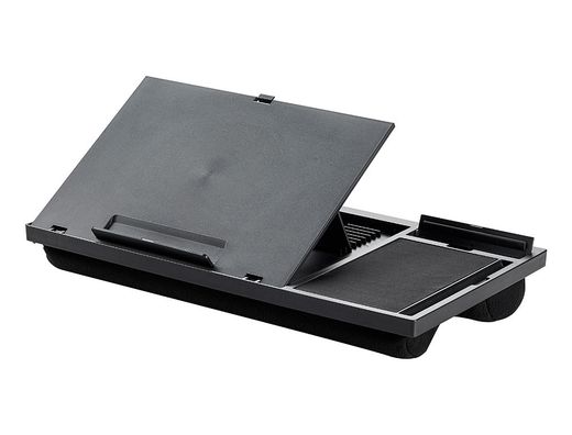 Soporte q-connect ancho para portatil movil raton hasta 17\" ajustable 7 angulos diferentes color negro"