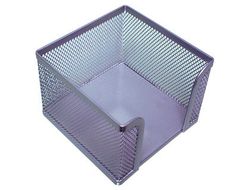 Soporte Taco de Papel Q-Connect Metalico Rejilla Plata 95X95X80 Mm