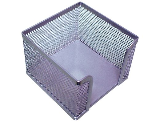 Soporte Taco de Papel Q-Connect Metalico Rejilla Plata 95X95X80 Mm