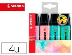 STABILO BOSS PASTEL Estuche 4 marcadores fluorescentes Boss pastel surtidos 70/4-2