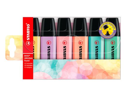 STABILO BOSS PASTEL Estuche 6 marcadores fluorescentes Boss pastel surtidos 70/6-2