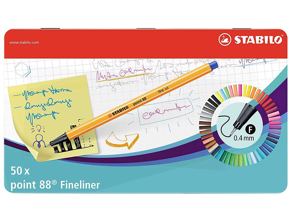 STABILO  Estuche rotuladores Point 88 50 colores surtidos 8850-6