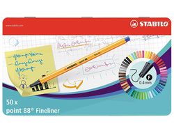 STABILO  Estuche rotuladores Point 88 50 colores surtidos 8850-6