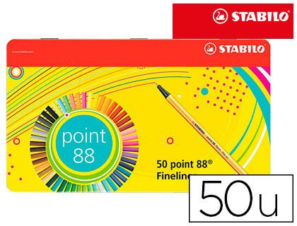 STABILO Estuche rotuladores Point 88 50 colores surtidos 8850-6