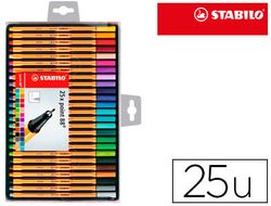 STABILO point 88 Punta fina trazo 0,4 mm. colores surtidos Estuche 25 ud. Ref. 8825-01