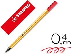 STABILO point 88 Punta fina trazo 0,4 mm. Rojo fluorescente Ref. 88/040