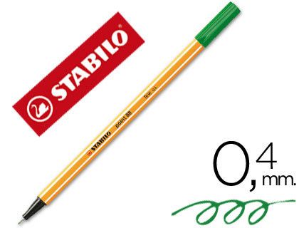 STABILO point 88 Punta fina trazo 0,4 mm. Verde hoja Ref. 88/43