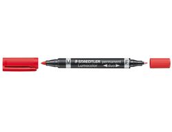 STAEDTLER LUMOCOLOR Marcador duo rojo. anchos de trazo: 0,6 y 1,5 mm. 348-2