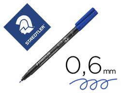 STAEDTLER LUMOCOLOR rotulador permanente (F) punta fina 0.6 mm Azul 318-3