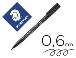 STAEDTLER LUMOCOLOR rotulador permanente (F) punta fina 0.6 mm negro ref. 318-9