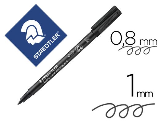STAEDTLER LUMOCOLOR rotulador permanente (M) punta media 1 mm negro ref. 317-9
