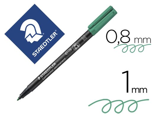 STAEDTLER LUMOCOLOR rotulador permanente (M) punta media 1 mm verde Ref. 317-5