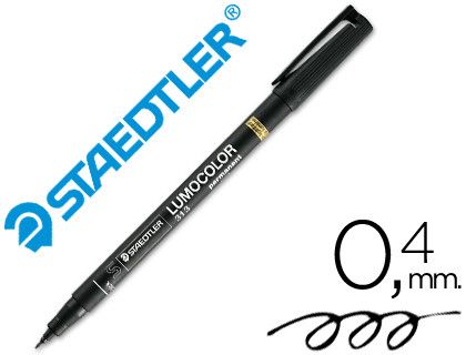 STAEDTLER LUMOCOLOR rotulador permanente (S) punta superfina 0.4 mm NEGRO REF. 313-9