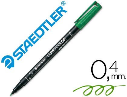 STAEDTLER LUMOCOLOR rotulador permanente (S) punta superfina 0.4 mm VERDE REF. 313-5