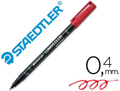 STAEDTLER LUMOCOLOR rotulador permanente (S) punta superfina 0.4 mmROJO REF. 313-2