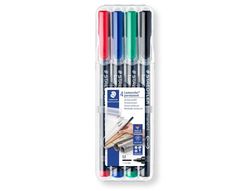 STAEDTLER Marcador permanente LUMOCOLOR (Estuche 4 ud) Trazo 1 mm Punta M Ref. 317 WP4
