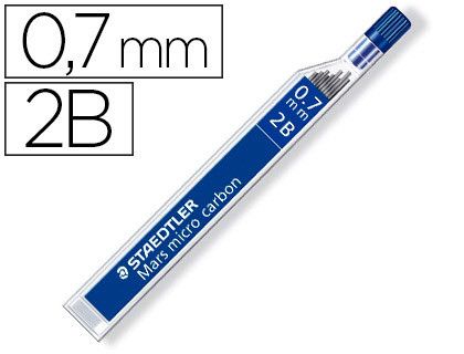 STAEDTLER Mina Mars Micro Carbon Estuche 12ud Trazo 0.7 mm 2B 25007-2B