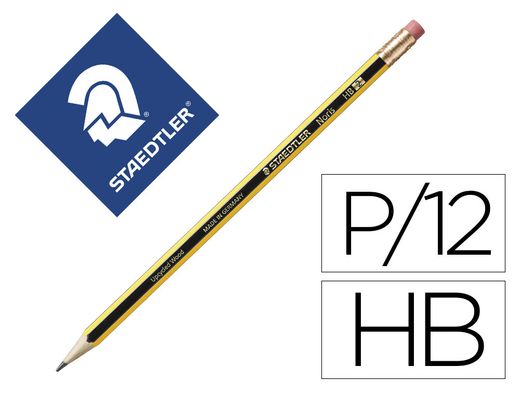 STAEDTLER Noris 122-HB Lapiz Grafito de Madera con goma Ref. 122-HB