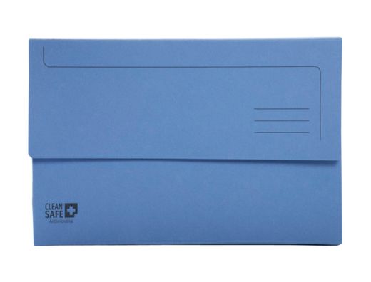 Subcarpeta cartulina exacompta clean safe pocket horizontal DIN A4 con 2 solapas azul 400 gr paquete