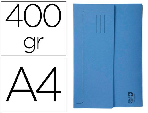 Subcarpeta cartulina exacompta clean safe pocket horizontal DIN A4 con 2 solapas azul 400 gr paquete
