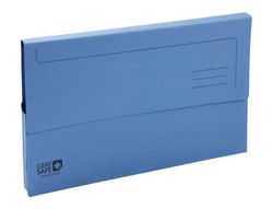 Subcarpeta cartulina exacompta clean safe pocket horizontal DIN A4 con 2 solapas azul 400 gr paquete