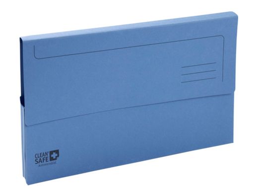 Subcarpeta cartulina exacompta clean safe pocket horizontal DIN A4 con 2 solapas azul 400 gr paquete
