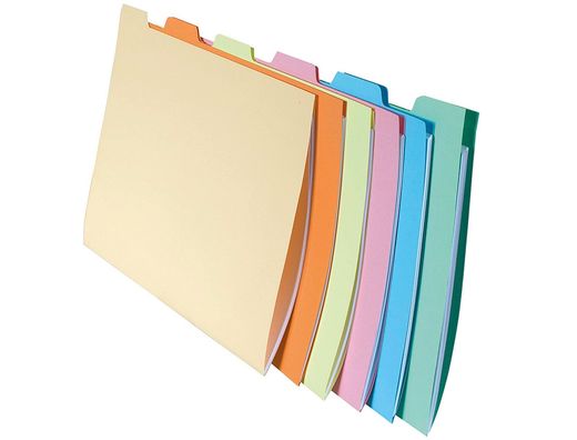 Subcarpeta Cartulina Exacompta Din A4 Apaisada Pestaña Lateral Juego 6 Unidades Colores Surtidos 240