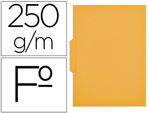 Subcarpeta Cartulina Gio Folio Pestaña Central 250 G/M2 Amarillo