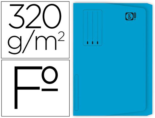 Subcarpeta Cartulina Gio Folio Pocket Azul Con Bolsa y Solapa