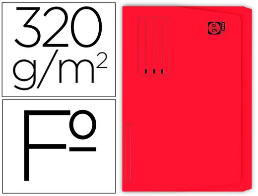 Subcarpeta Cartulina Gio Folio Pocket Rojo - Bolsa y Solapa
